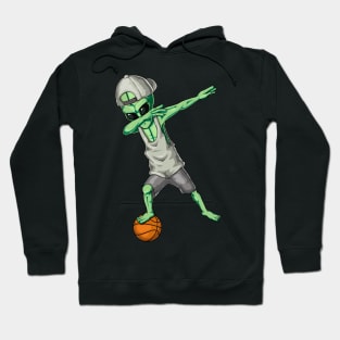 Cool Alien Dabbing - Funny Basketball Lovers Gift Hoodie